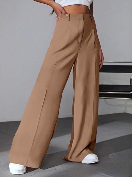 GRECIILOOKS Women High Rise High Waist Trousers Flared Korean Style Formal Pants| Elegant Workwear for Office, College & Events (Combo Pack of 2)