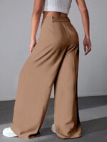 GRECIILOOKS Women High Rise High Waist Trousers Flared Korean Style Formal Pants| Elegant Workwear for Office, College & Events (Combo Pack of 2) - Image 3