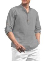 Vida Loca Men Solid Cotton Blend Straight Kurta Shirt